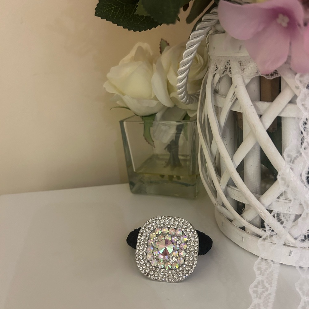 Elegant Silver Crystal Women's Diamond hair tie